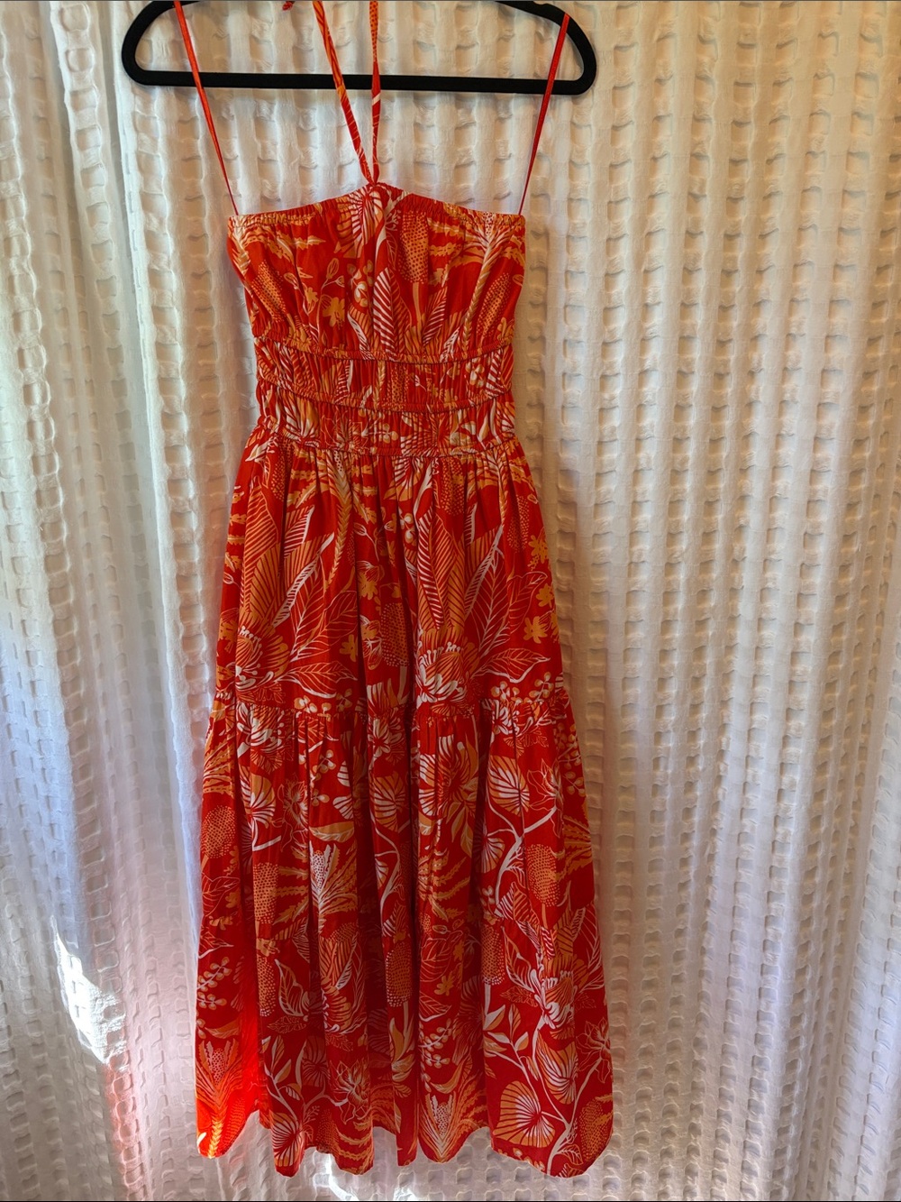 Women's Red Tropical Print Sundress